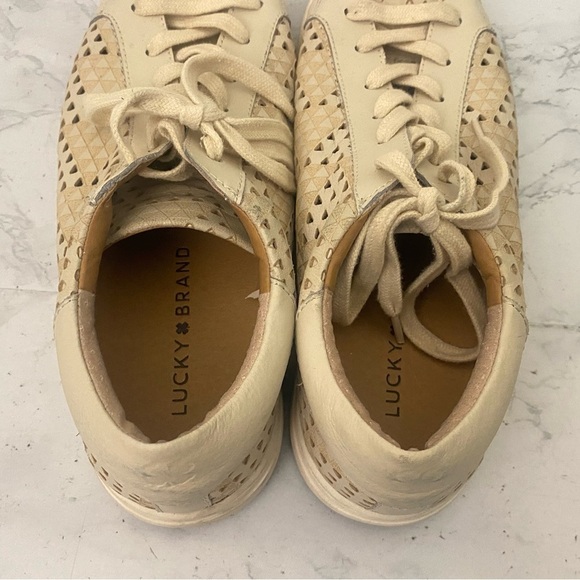 Lucky Brand Women’s 7.5M Triangles Off White Leather Lace Up Casual Snea…​​ - Picture 6 of 8